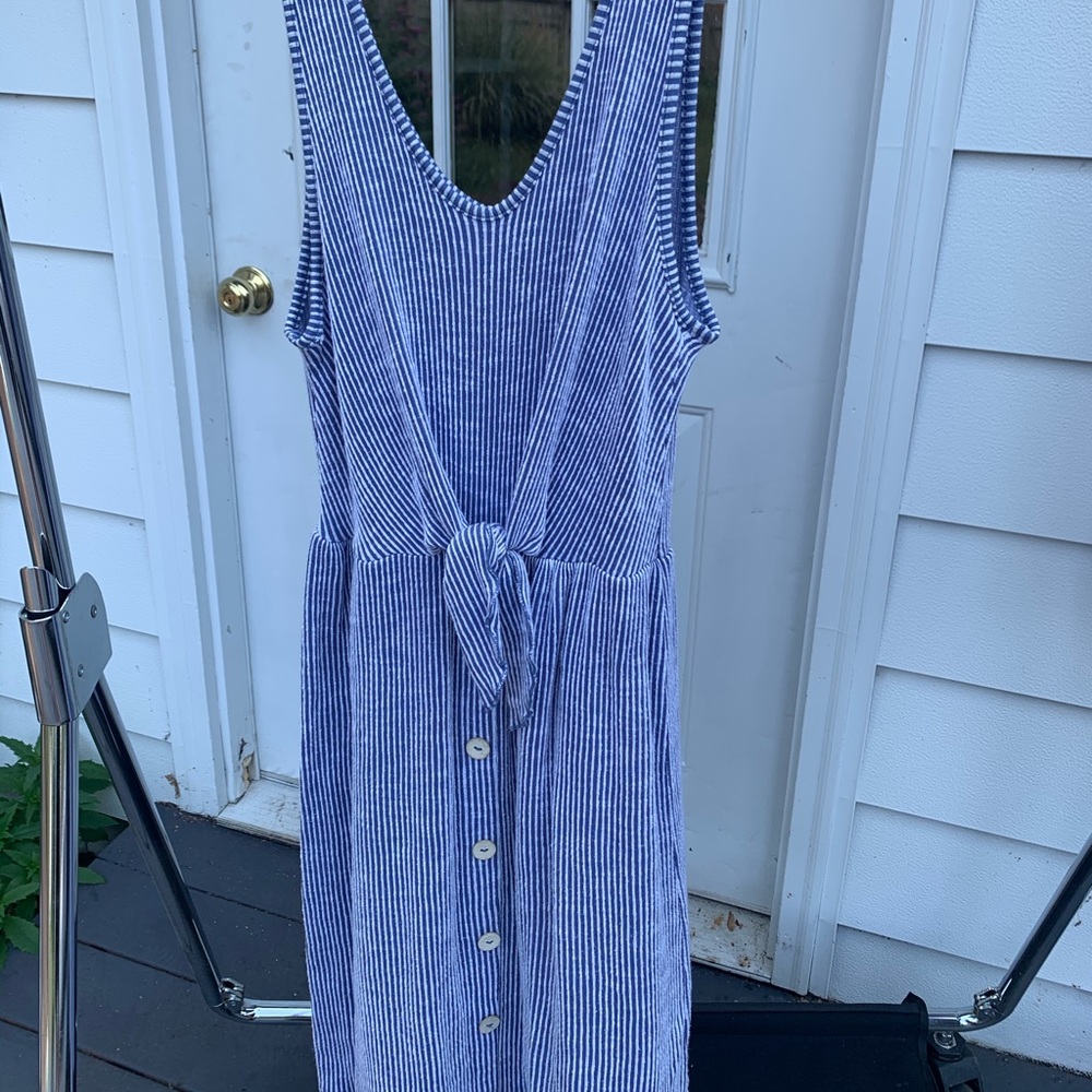 Blue/white striped sundress